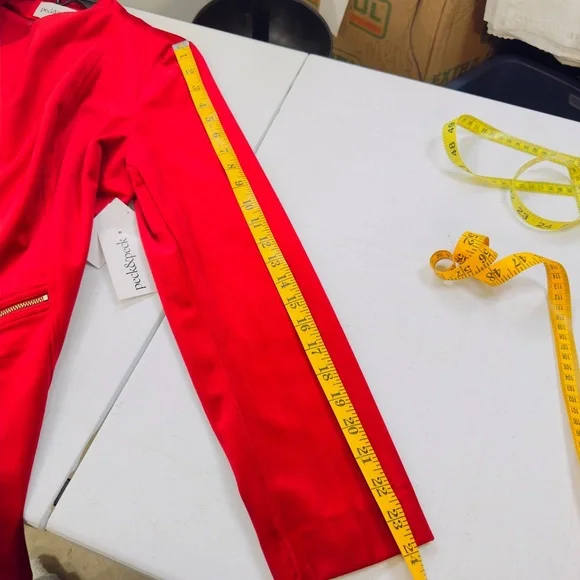 NWT Peck & Peck Red Velvet Two Pocket Edge to Edge Jacket M - Picture 15 of 16